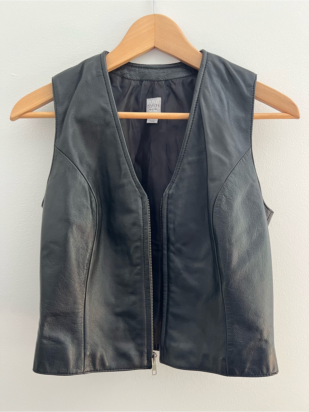 Wilson’s Black Leather Zip Vest